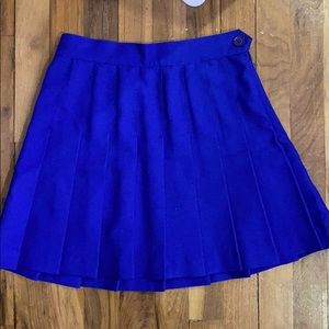 Los Angeles Apparel Blue Pleated Mini Skirt